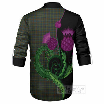 Kerry County Ireland Tartan Ghillie Shirt Traditional Scottish Thistle