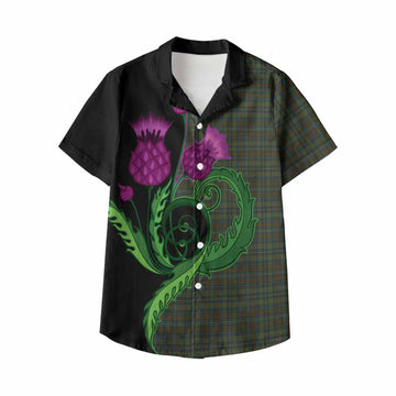 Kerry County Ireland Tartan Kid Hawaiian Shirt Traditional Scottish Thistle
