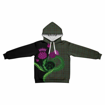 Kerry County Ireland Tartan Kid Hoodie Traditional Scottish Thistle