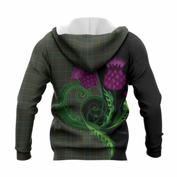 Kerry County Ireland Tartan Knitted Hoodie Traditional Scottish Thistle
