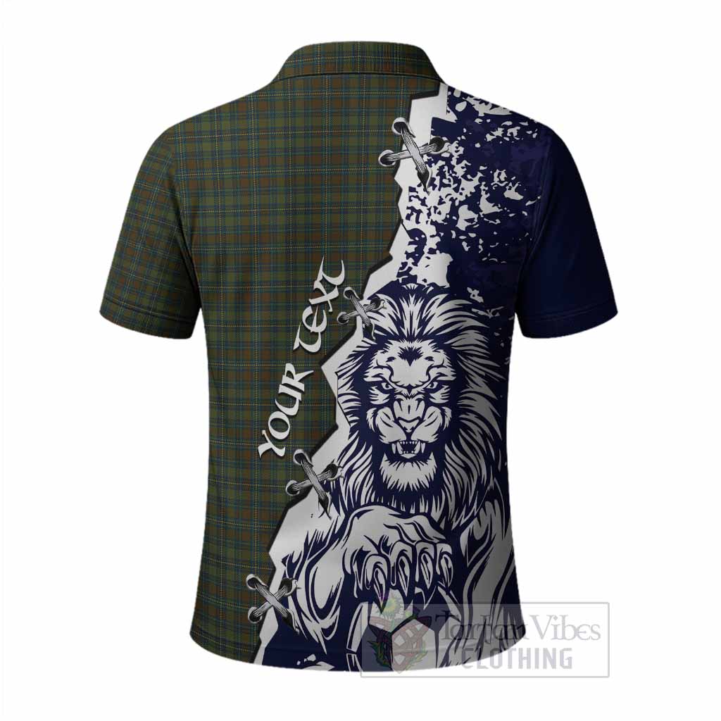 Kerry County Ireland Tartan Scottish Polo Shirt Angry Lion With Soccer Ball Style