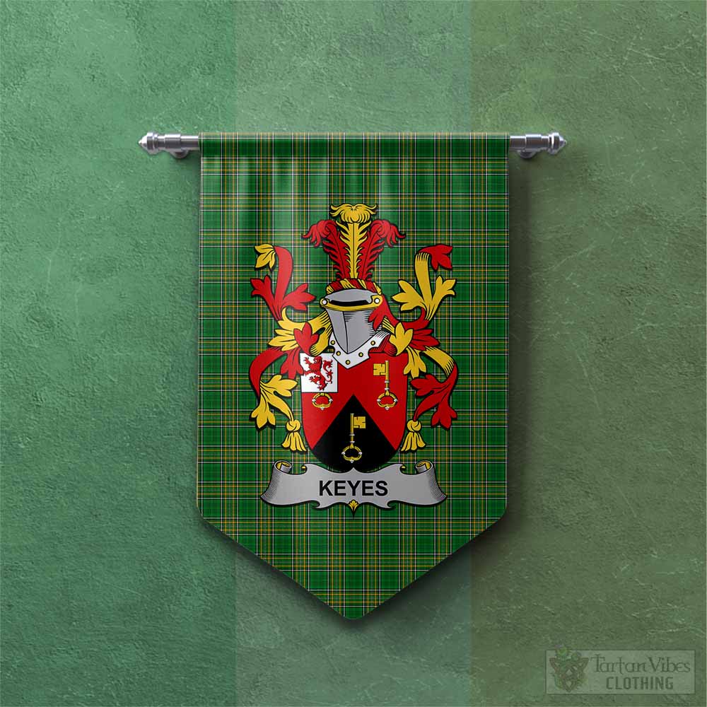 Keyes Irish Clan Tartan Gonfalon, Tartan Banner with Coat of Arms Chevron - Tartan Vibes Clothing