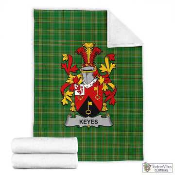 Keyes Irish Clan Tartan Blanket with Coat of Arms