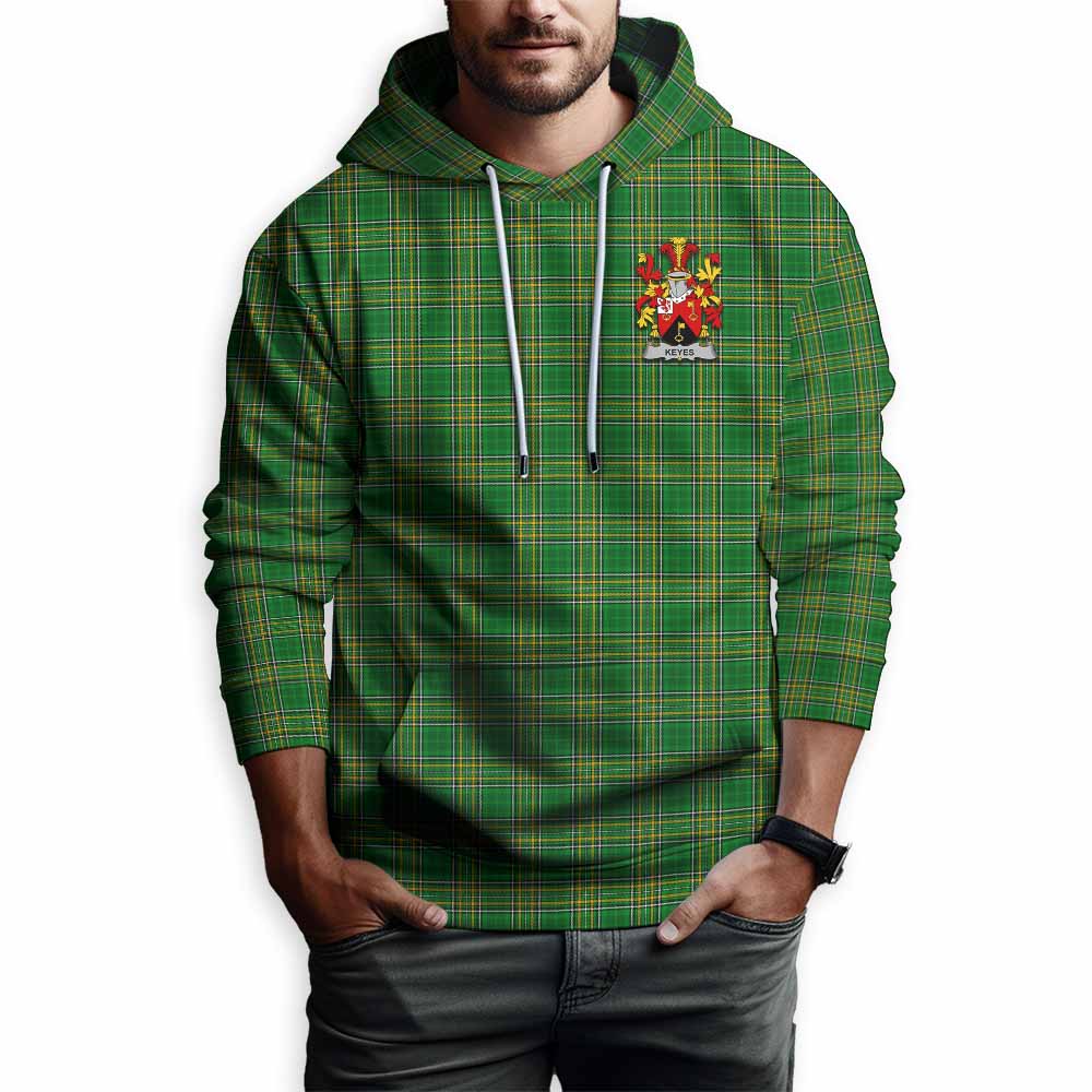 Keyes Irish Clan Tartan Hoodie with Coat of Arms Zip Hoodie - Tartan Vibes Clothing