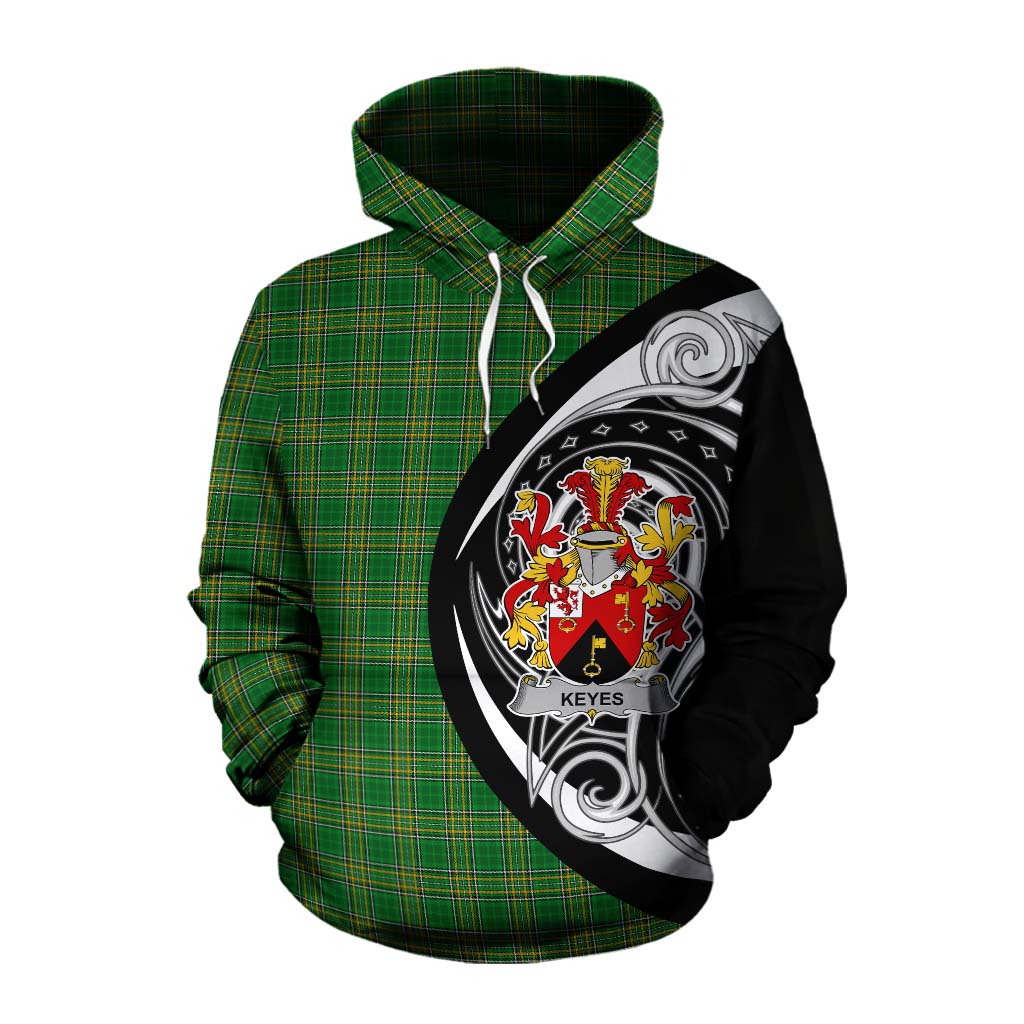 Tartan Vibes Clothing Keyes Irish Clan Cotton Hoodie Celtic Circle Style