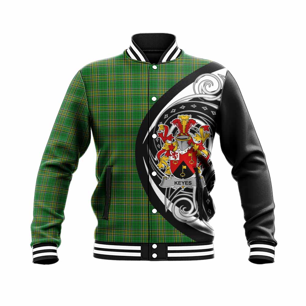 Tartan Vibes Clothing Keyes Irish Clan Baseball Jacket Celtic Circle Style