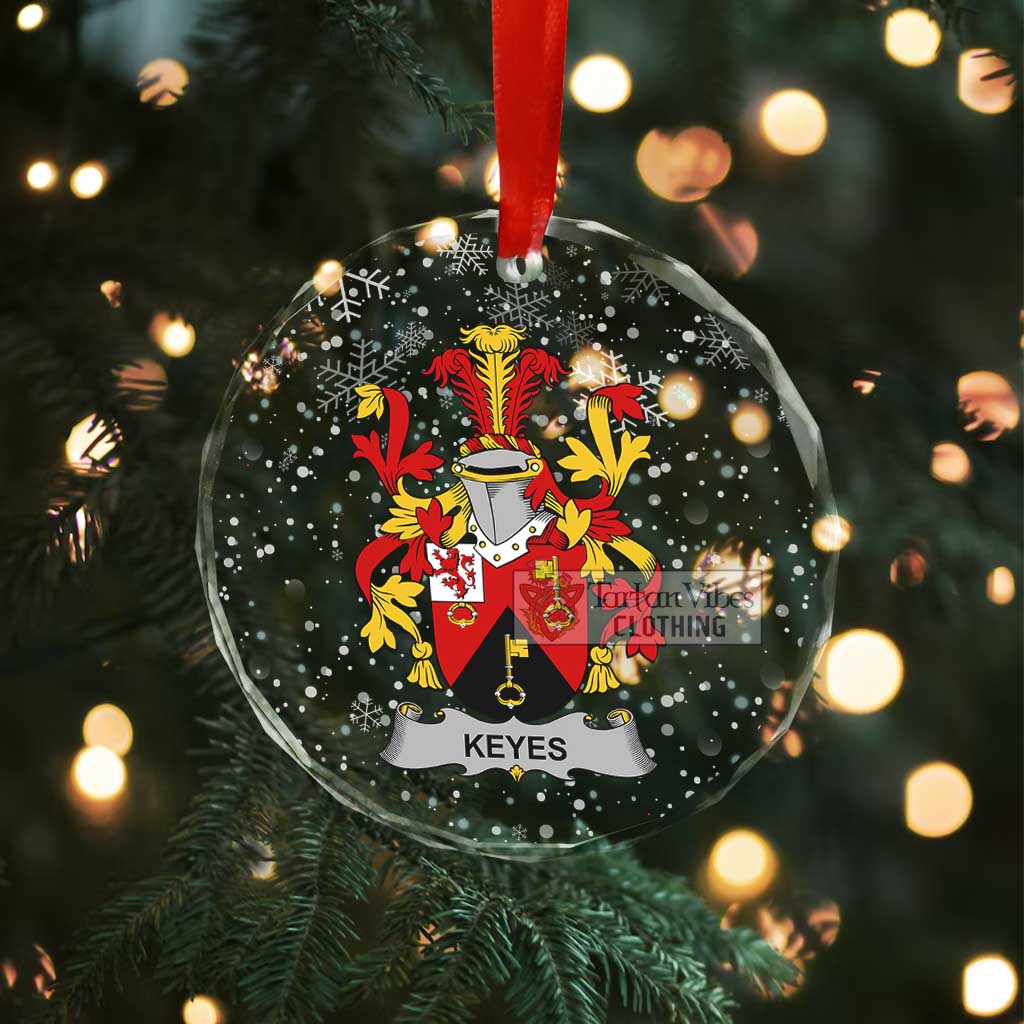 Keyes Irish Clan Christmas Glass Ornament with Coat of Arms - 2D-tartanvibesclothing