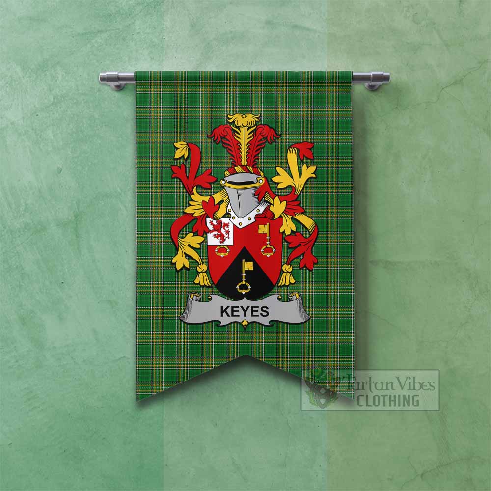 Keyes Irish Clan Tartan Gonfalon, Tartan Banner with Coat of Arms Fishtail - Tartan Vibes Clothing