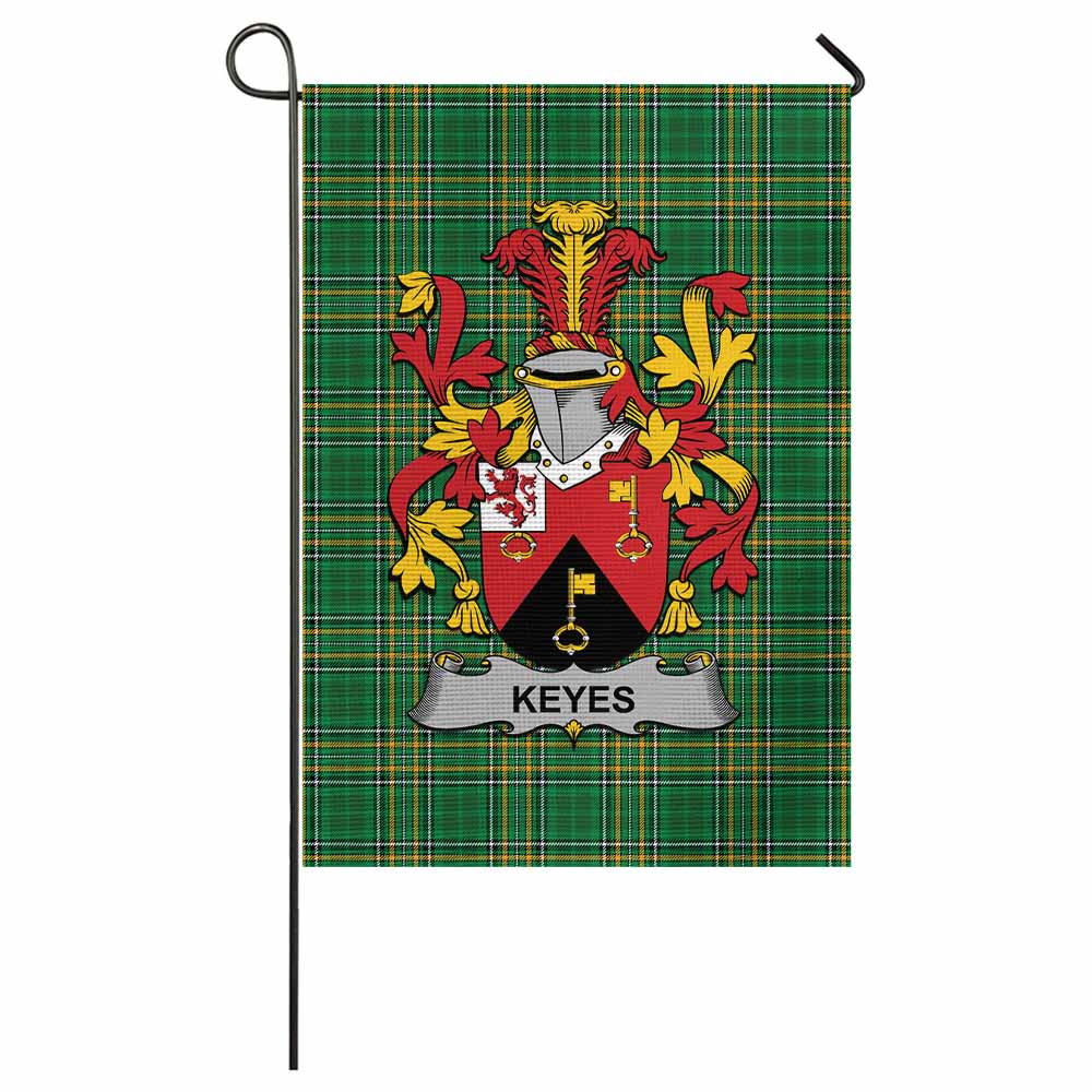Keyes Irish Clan Tartan Flag with Coat of Arms