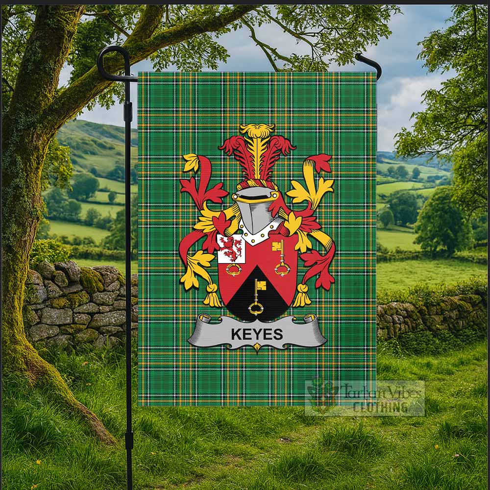 Keyes Irish Clan Tartan Flag with Coat of Arms