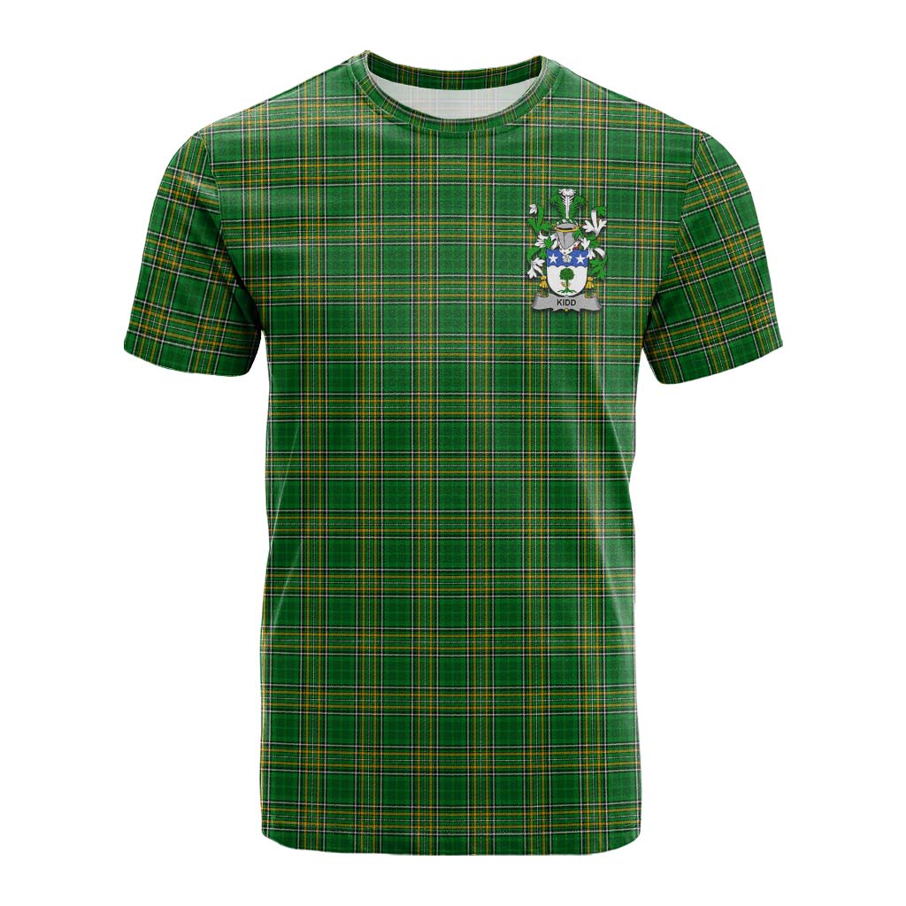 Kidd Irish Clan Tartan Cotton T-shirt with Coat of Arms Kid's Shirt - Tartan Vibes Clothing