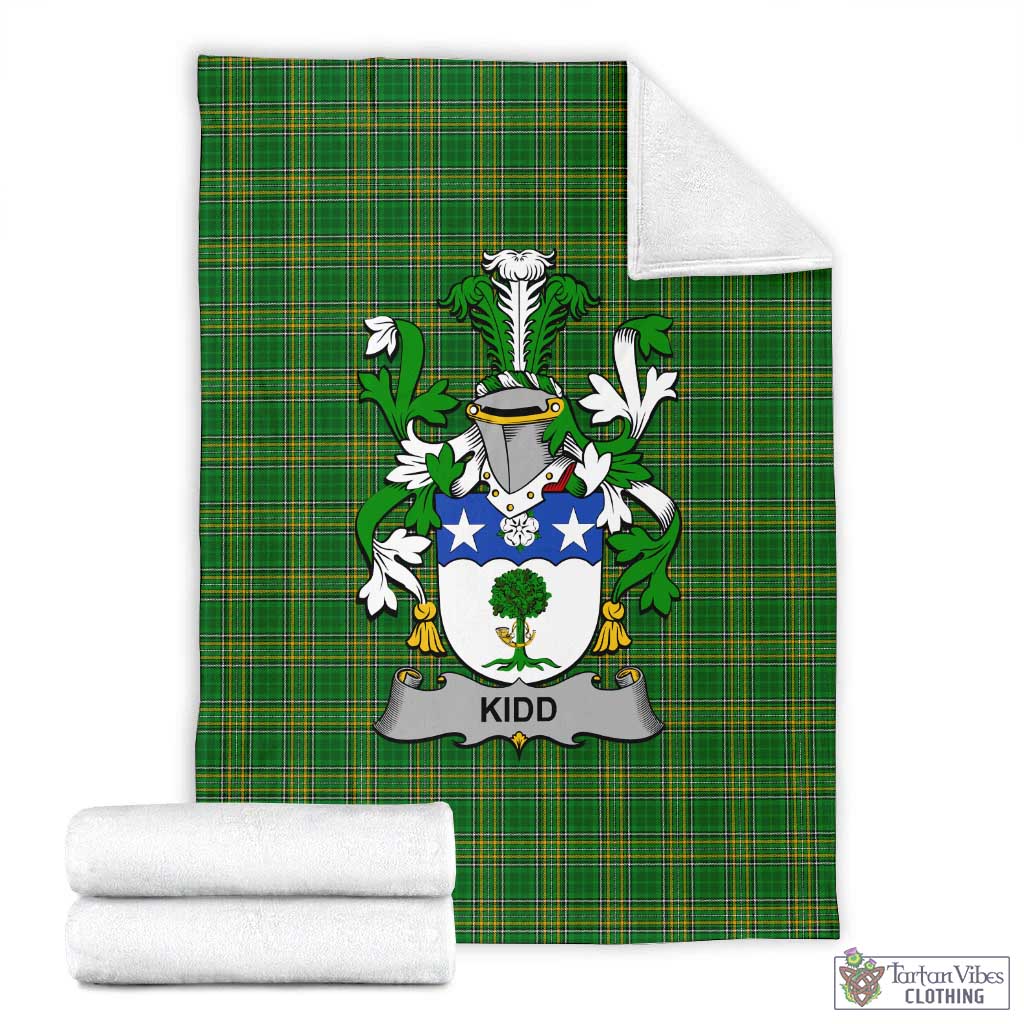 Kidd Irish Clan Tartan Blanket with Coat of Arms X-Large 59 x 79 inches 150 x 200 cm - Tartan Vibes Clothing