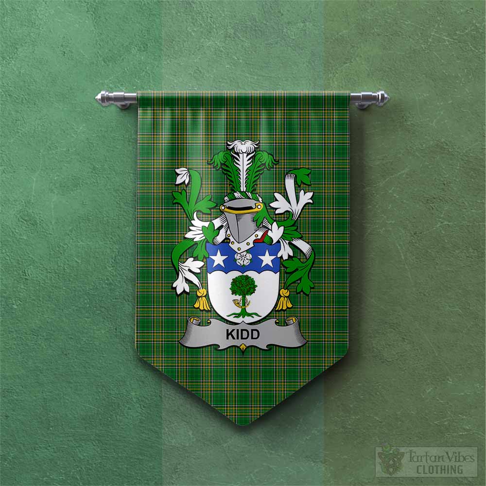 Kidd Irish Clan Tartan Gonfalon, Tartan Banner with Coat of Arms Chevron - Tartan Vibes Clothing
