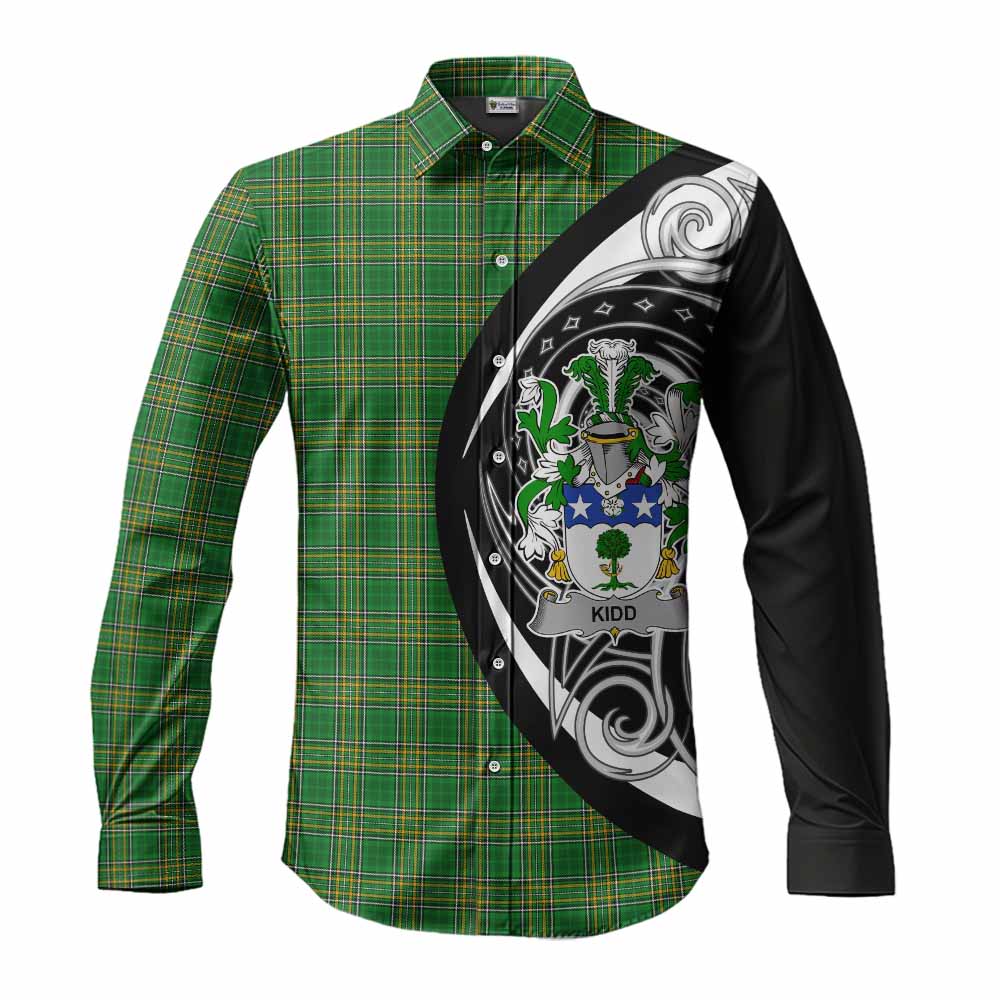 Kidd Irish Clan Long Sleeve Button Shirt Celtic Circle Style Men's Shirt S - Tartan Vibes Clothing