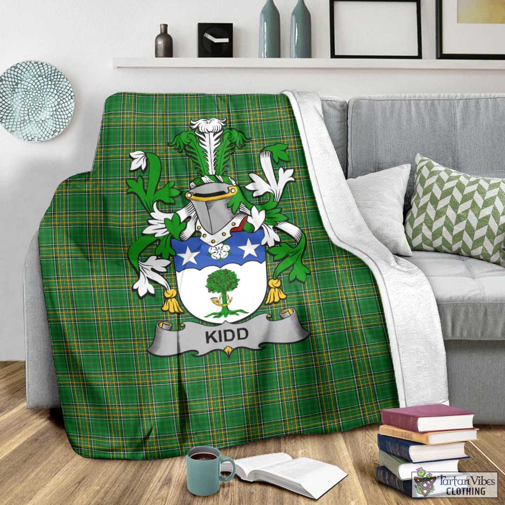 Kidd Irish Clan Tartan Blanket with Coat of Arms - Tartan Vibes Clothing