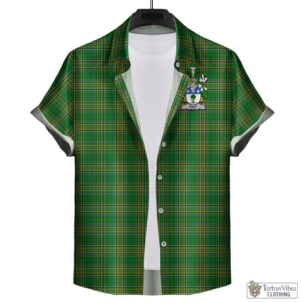 Kidd Irish Clan Tartan Hawaiian Shirt with Coat of Arms - Tartan Vibes Clothing