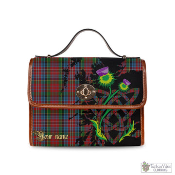 Kidd Tartan Waterproof Canvas Bag with Scotland Map and Thistle Celtic Accents