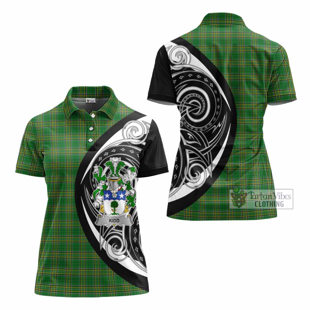 Kidd Irish Clan Women's Polo Shirt Celtic Circle Style - Tartan Vibes Clothing