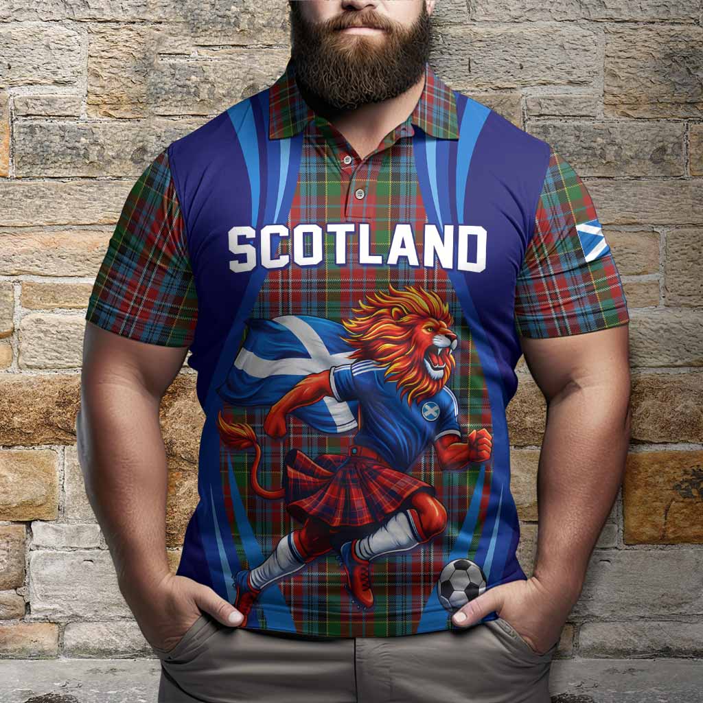 Kidd Scotland Football Tartan Polo Shirt Lion Mascot Go Scottish