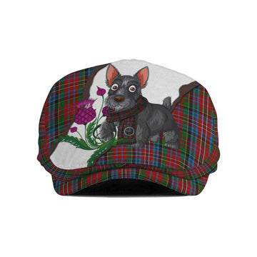 Kidd Scottish Terrier Tartan Flat Cap, Jeff Cap Thistle Heritage Art