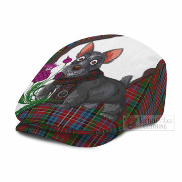 Kidd Scottish Terrier Tartan Flat Cap, Jeff Cap Thistle Heritage Art