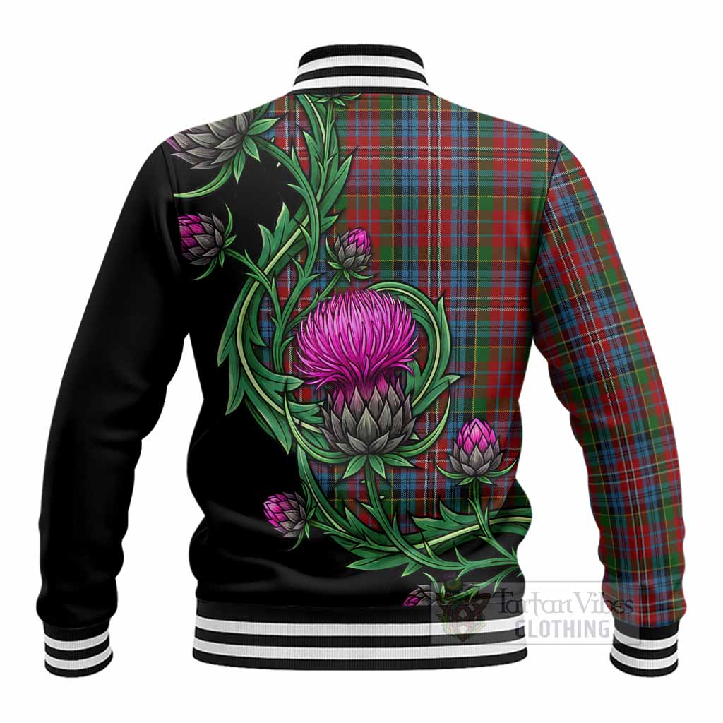 Kidd Tartan Baseball Jacket Resilient Scottish Thistle - Tartan Vibes Clothing