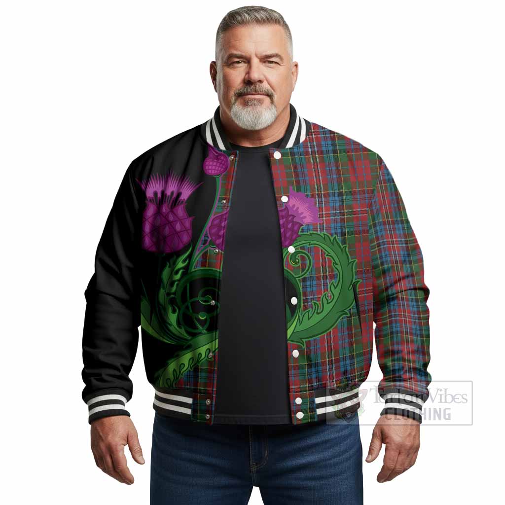Kidd Tartan Baseball Jacket Traditional Scottish Thistle