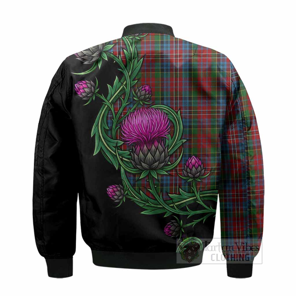 Kidd Tartan Bomber Jacket Resilient Scottish Thistle - Tartan Vibes Clothing
