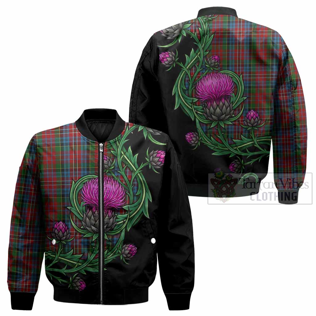 Kidd Tartan Bomber Jacket Resilient Scottish Thistle - Tartan Vibes Clothing