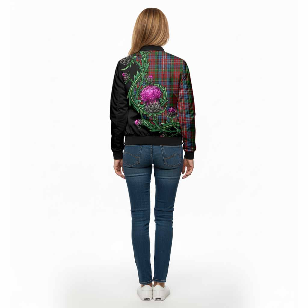 Kidd Tartan Bomber Jacket Resilient Scottish Thistle - Tartan Vibes Clothing