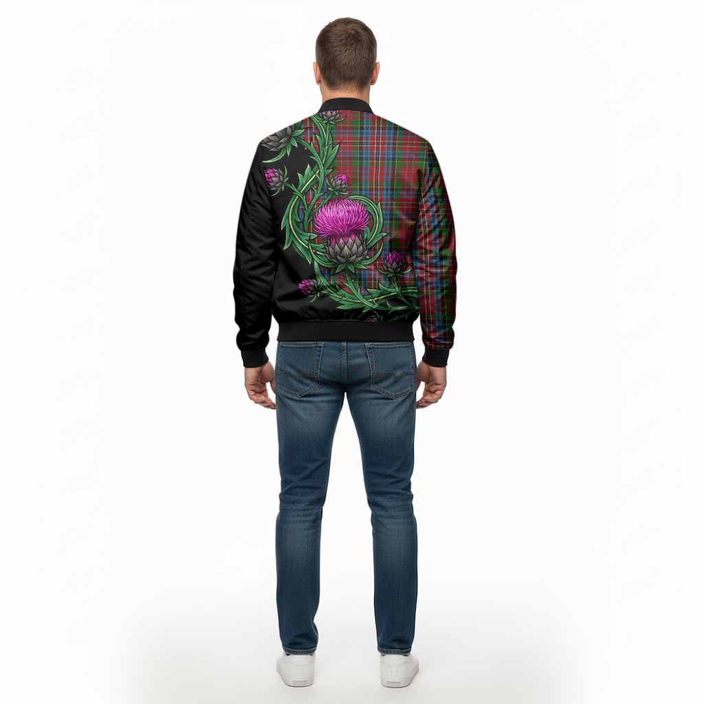 Kidd Tartan Bomber Jacket Resilient Scottish Thistle - Tartan Vibes Clothing