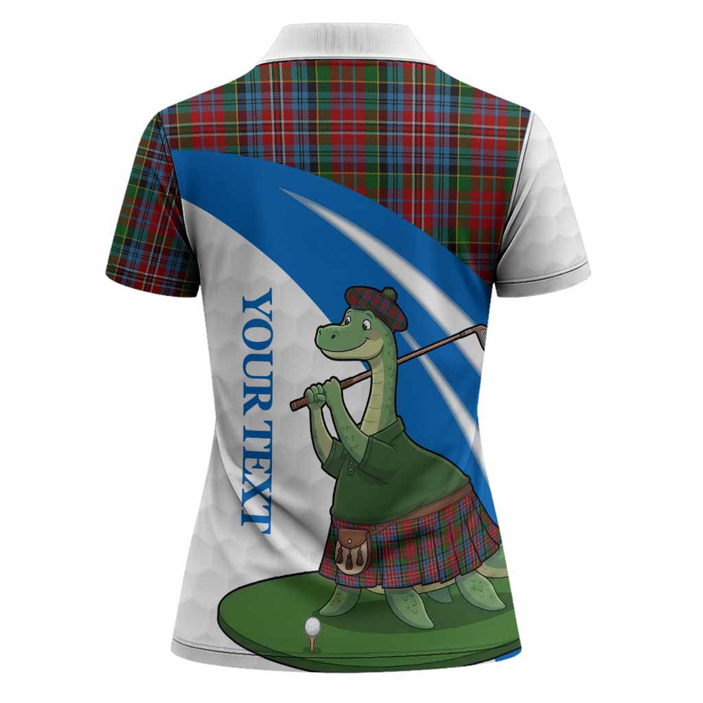 Kidd Tartan Crest Golf Nessie Women Polo Shirt Loch Ness Monster Sporty Style