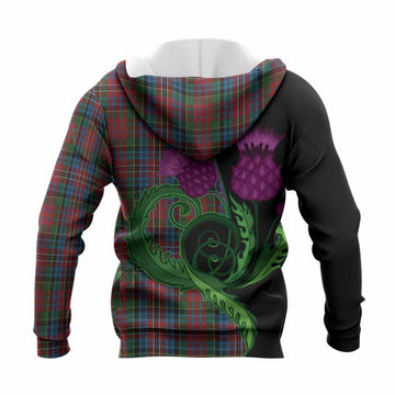 Kidd Tartan Knitted Hoodie Traditional Scottish Thistle