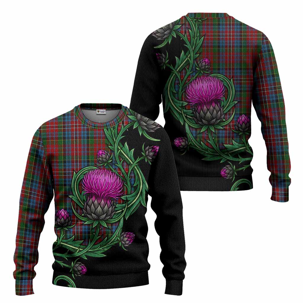Kidd Tartan Knitted Sweater Resilient Scottish Thistle - Tartan Vibes Clothing