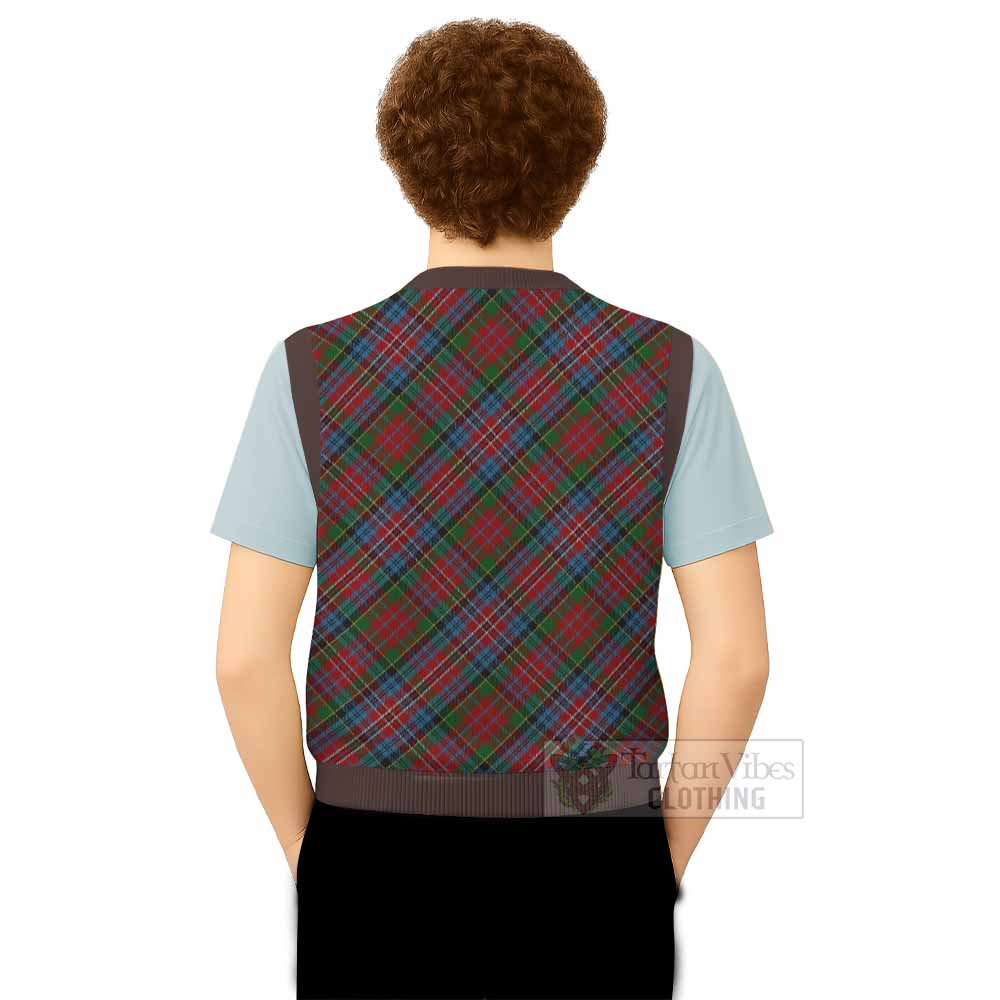 Kidd Tartan  Knitted V-Neck Vest Cross Style