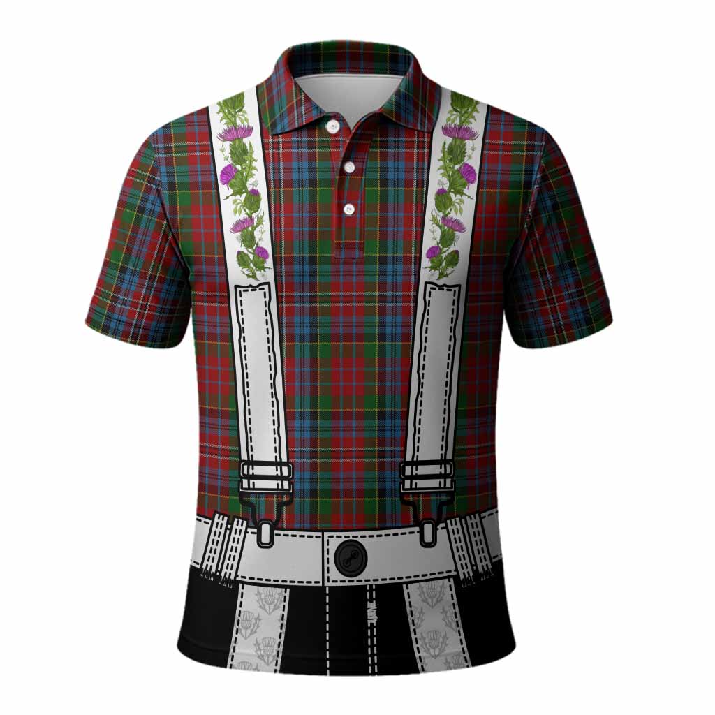 Kidd Tartan Lederhosen Costume Polo Shirt Scotland Thistle Floral