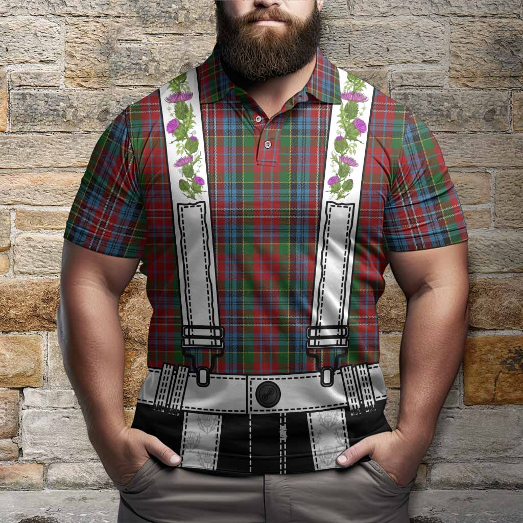 Kidd Tartan Lederhosen Costume Polo Shirt Scotland Thistle Floral