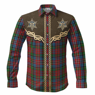 Kidd Tartan Long Sleeve Button Shirts Bigfoot Riding The Kelpie Monster