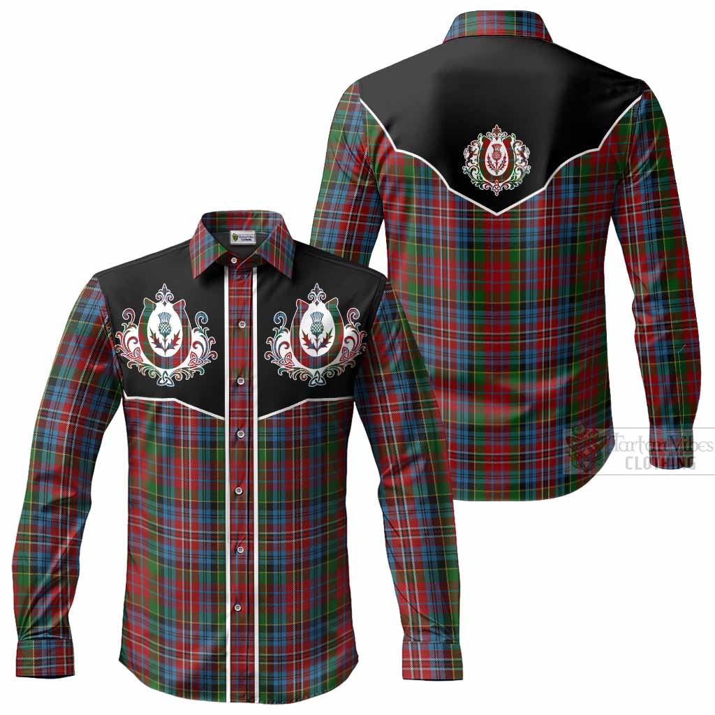 Kidd Tartan Long Sleeve Button Shirts Horseshoe Ornament Men's Shirt - Tartan Vibes Clothing