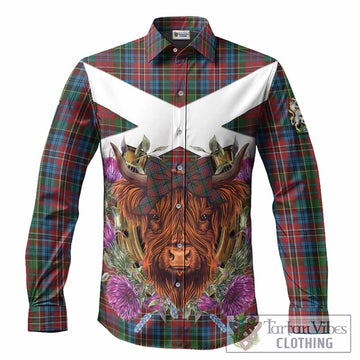 Kidd Tartan Long Sleeve Button Shirts Scottish Thistle Heilan Coo