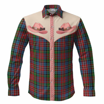 Kidd Tartan Long Sleeve Button Shirts Wee Coo Cowgirl Cute Style Men's Shirt S - Tartan Vibes Clothing