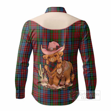 Kidd Tartan Long Sleeve Button Shirts Wee Coo Cowgirl Cute Style - Tartan Vibes Clothing
