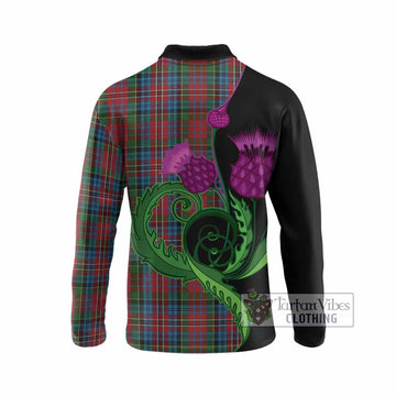 Kidd Tartan Long Sleeve Polo Shirt Traditional Scottish Thistle