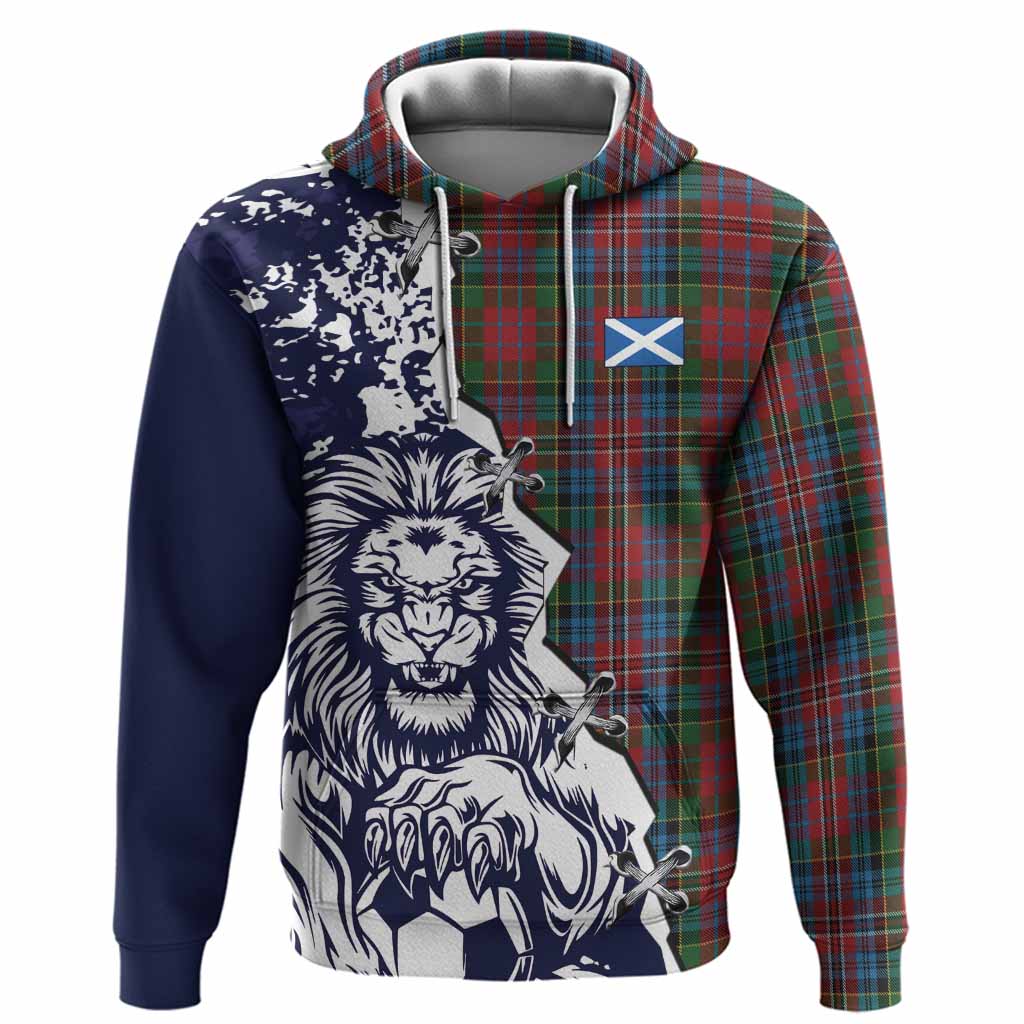 Kidd Tartan Scottish Hoodie Angry Lion With Soccer Ball Style