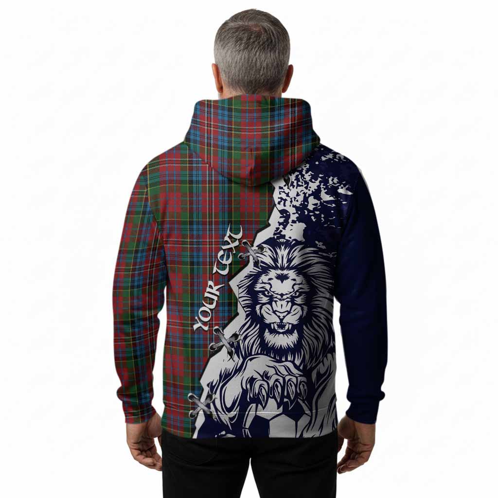Kidd Tartan Scottish Hoodie Angry Lion With Soccer Ball Style