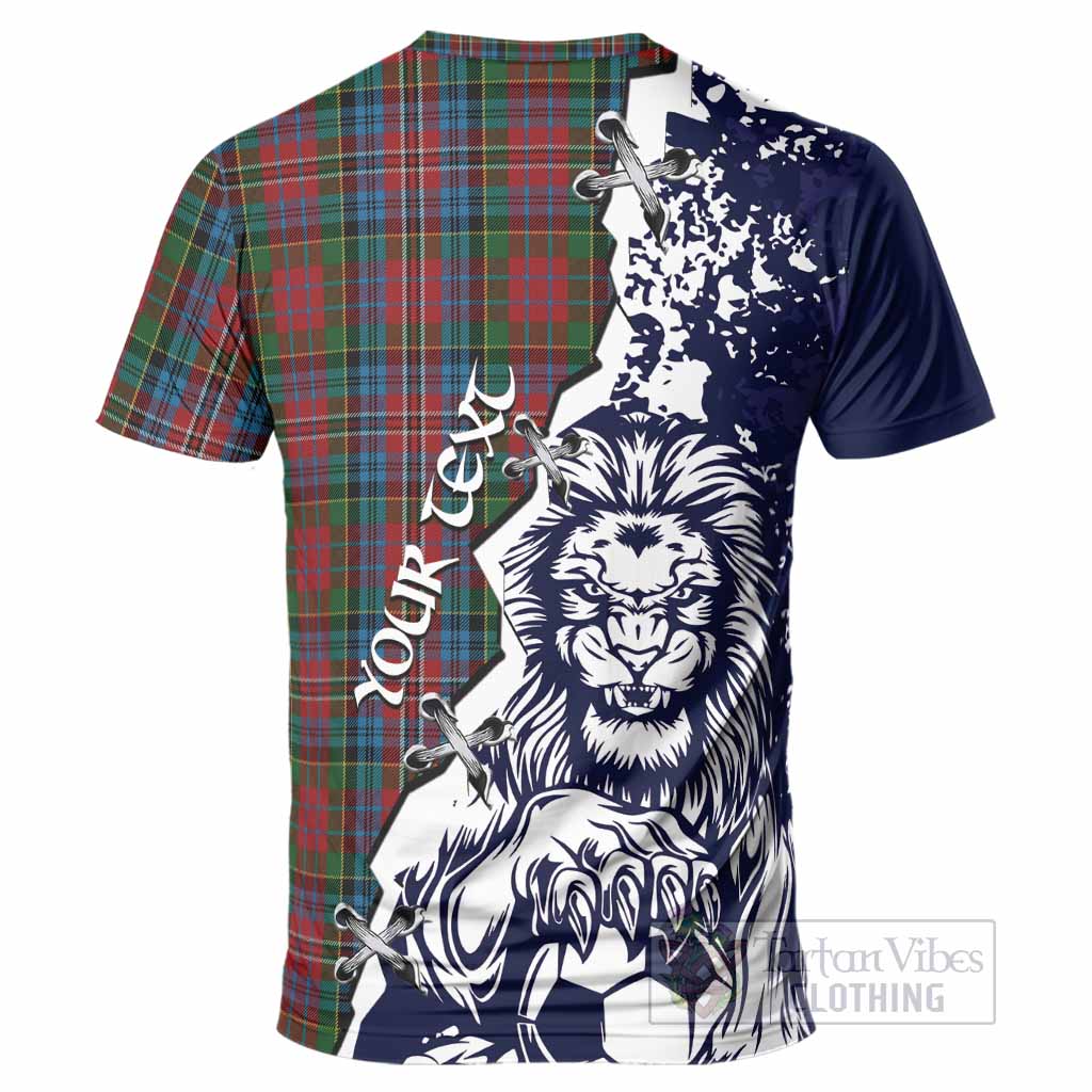Kidd Tartan Scottish T-Shirt Angry Lion With Soccer Ball Style