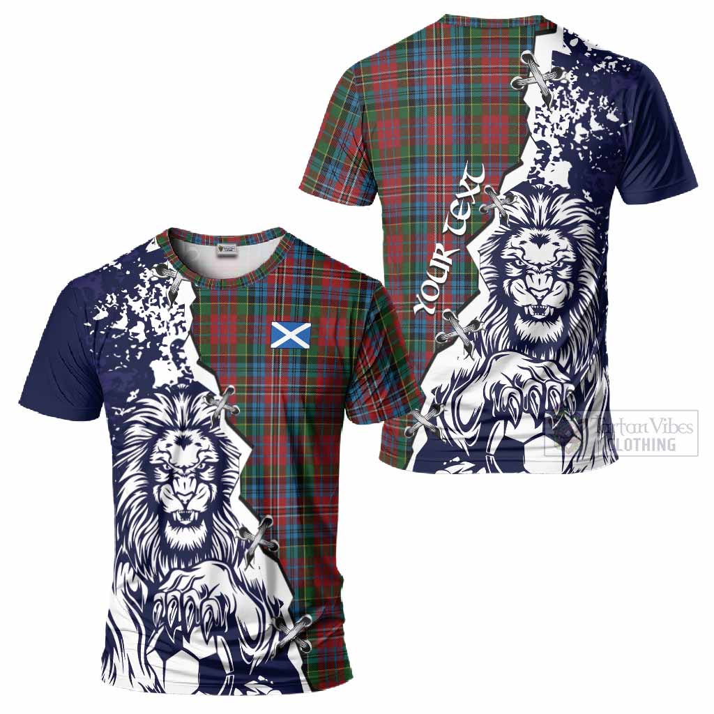 Kidd Tartan Scottish T-Shirt Angry Lion With Soccer Ball Style