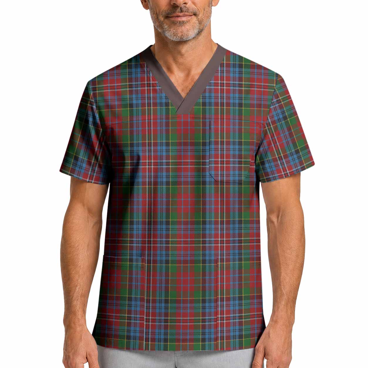Kidd Tartan Scrub Top XL - Tartan Vibes Clothing