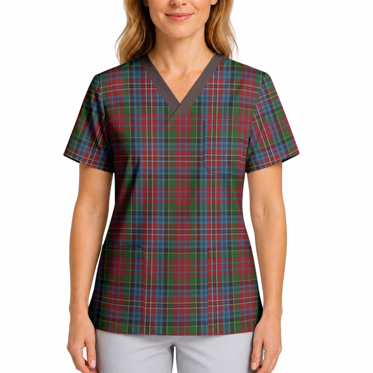 Kidd Tartan Scrub Top 4XL - Tartan Vibes Clothing