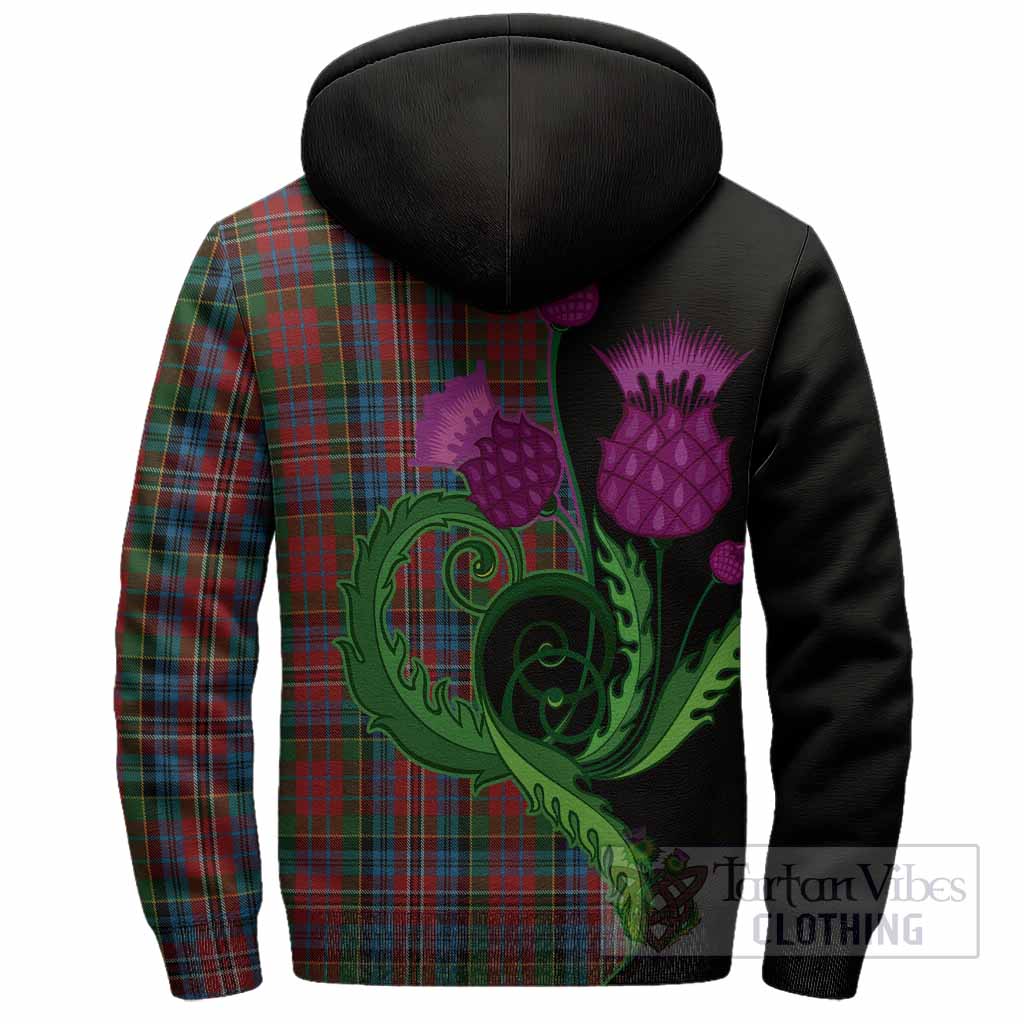 Kidd Tartan Sherpa Hoodie Traditional Scottish Thistle